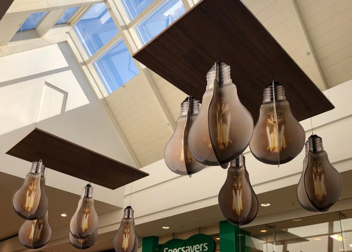 3D lightbulbs - Mall signage