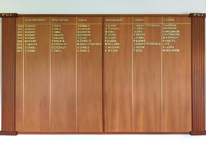 Sports Club Traditional Honours Board